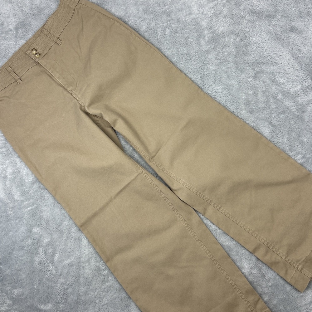 Nanette Lepore Denim Ankle Pants Sz 10 Tan High Rise Wide Leg Minimalist